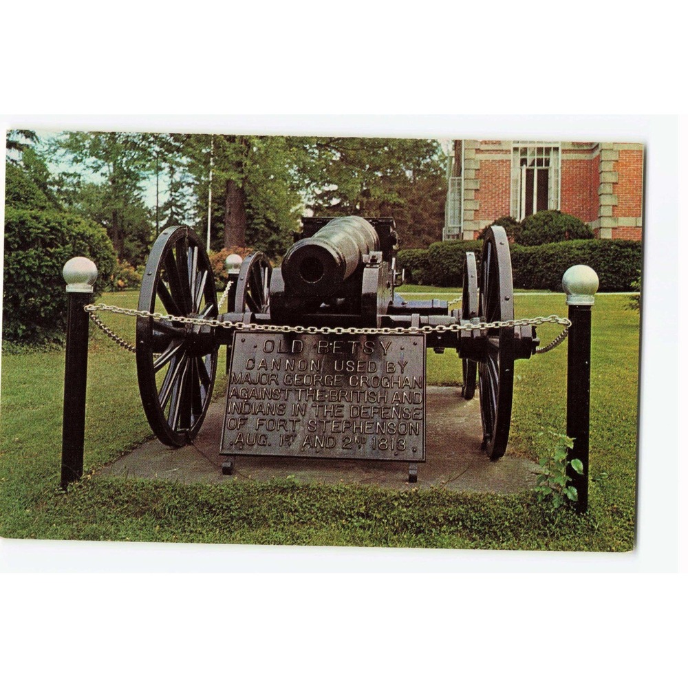 Vintage Old Betsy Cannon Postcard Fort Stephenson Fremont Ohio War of 1812 VG+